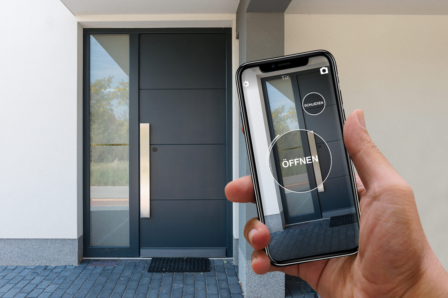 Inteligentny zamek zamontowany w drzwiach apartamentu na wynajem