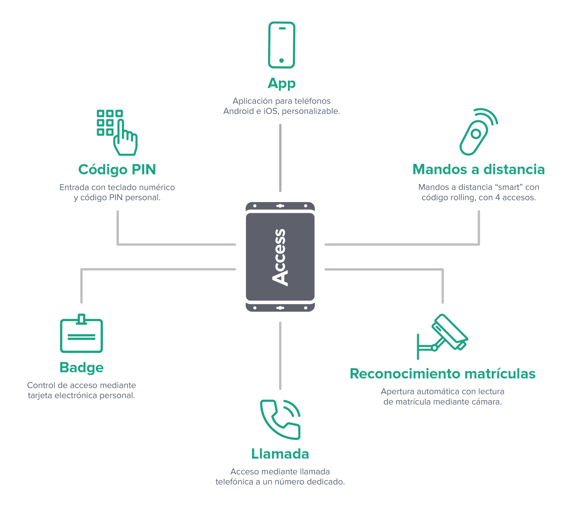 Control de accesos comunidad de vecinos: app, c&oacute;digos PIN, tarjetas, mandos y lectura de matr&iacute;culas gestionados por un &uacute;nico sistema 1Control ACCESS