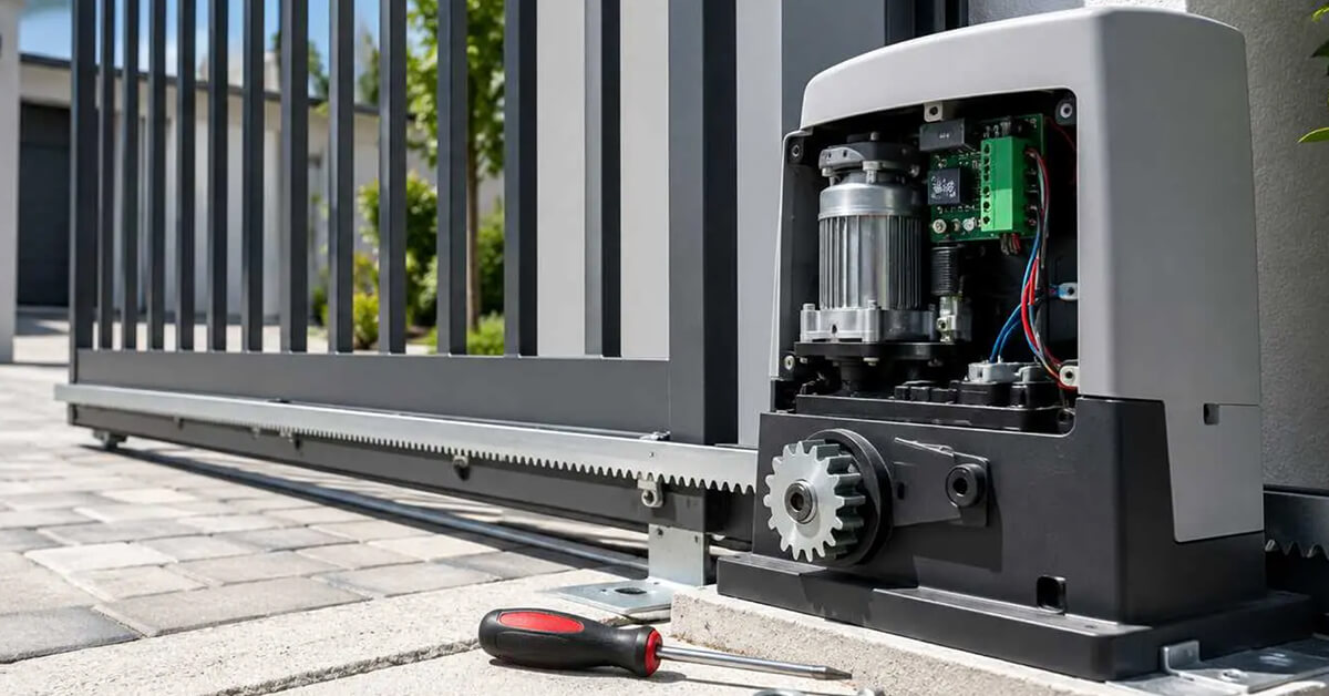 Electric gate not opening: checking the remote, photocells and manual release on an automatic gate