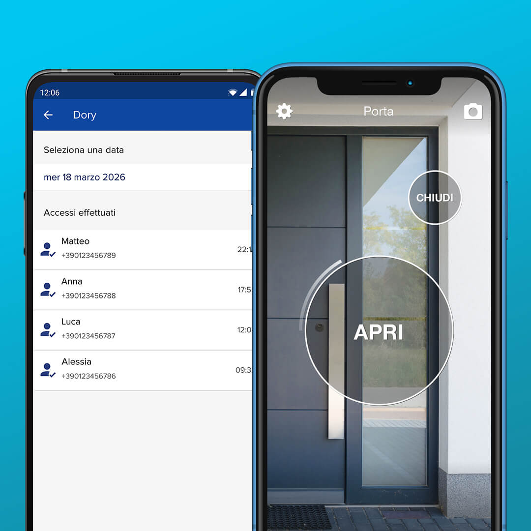 Applicazione 1Control per gestire la serratura elettronica DORY da smartphone