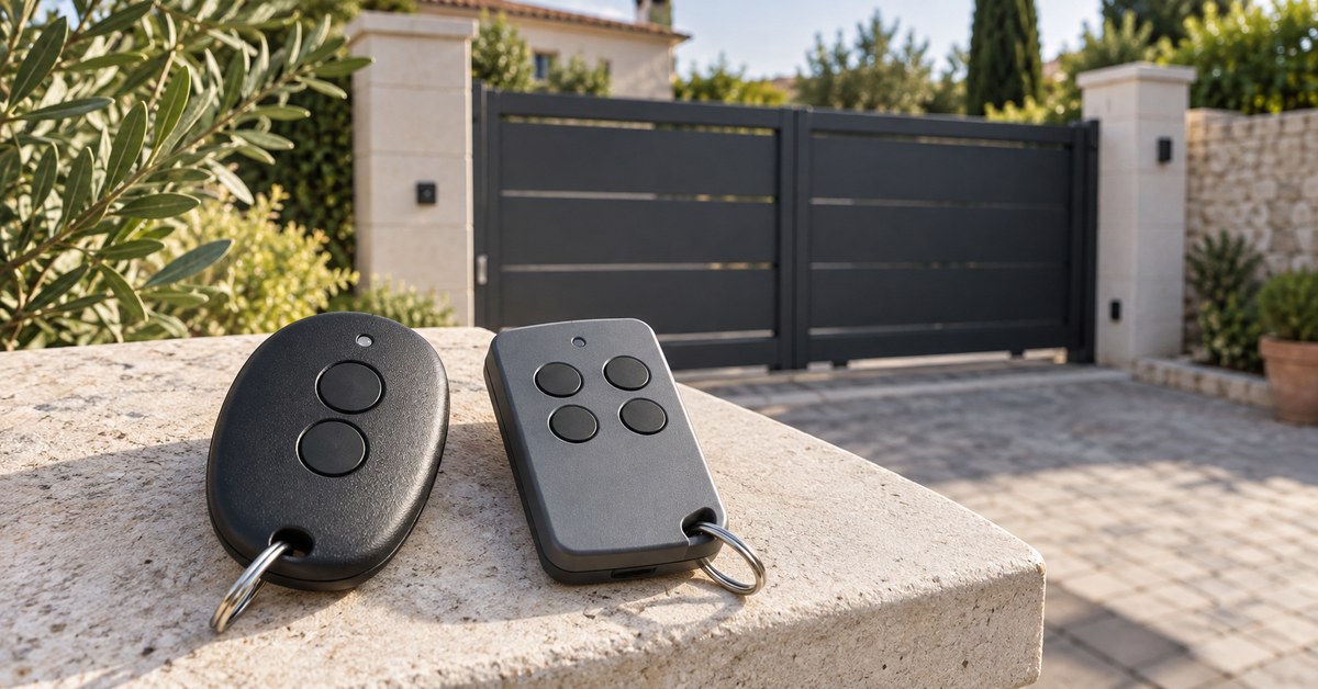 Two remotes on a stone ledge: choosing the right remote control for a car park barrier