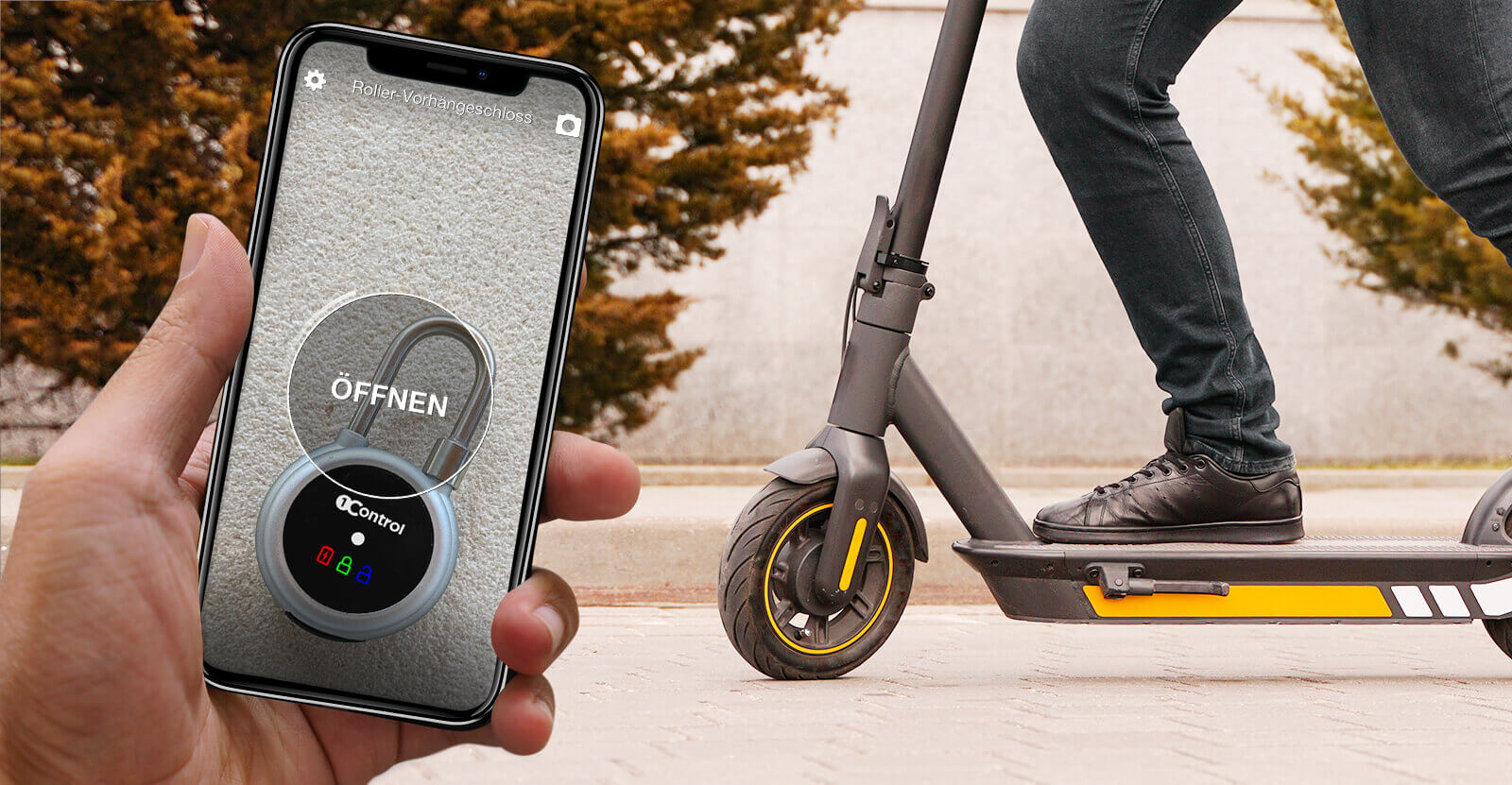 Lucchetto smart Bluetooth 1Control LOCO aperto dallo smartphone