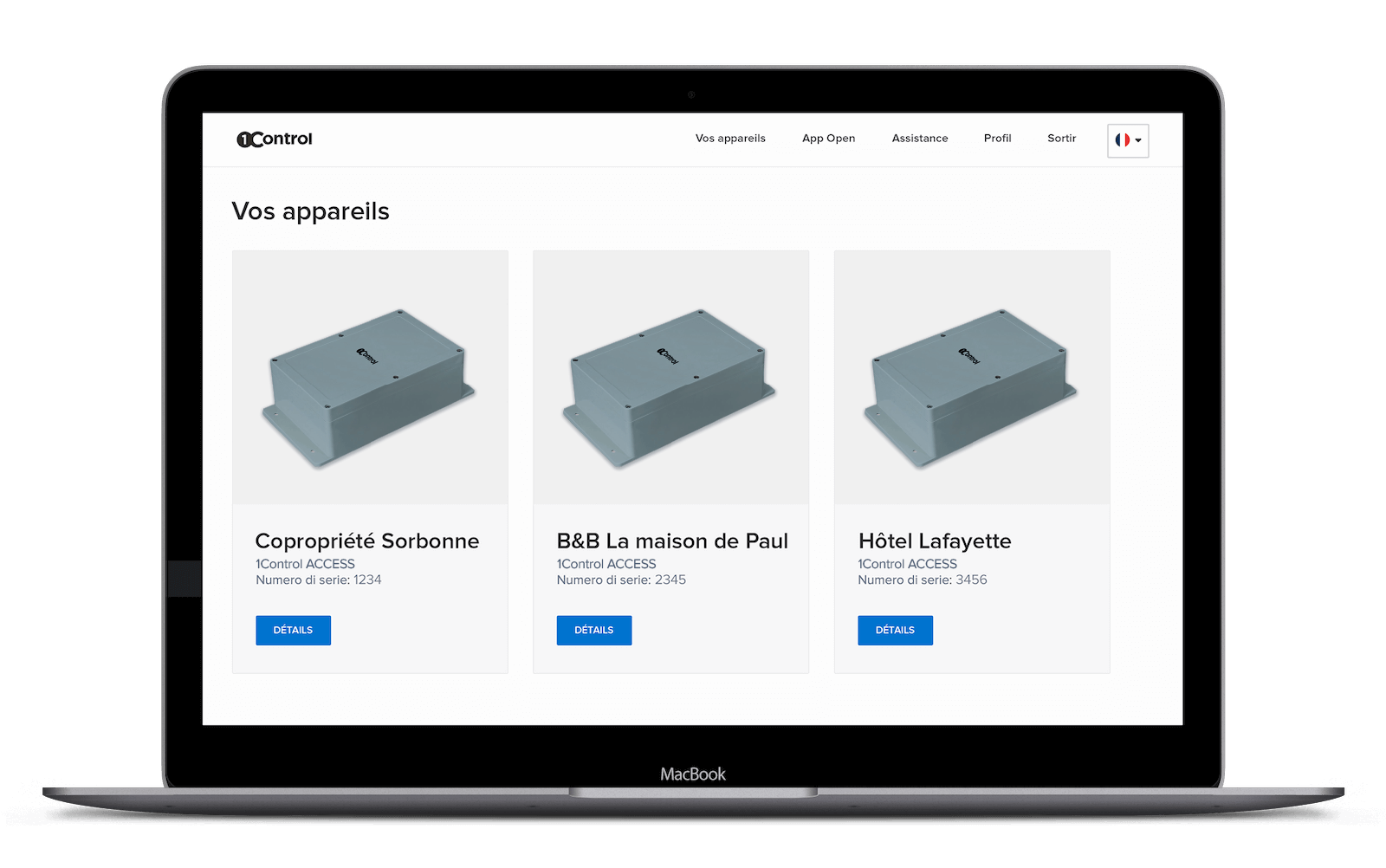 Contrôle d'accès de plusieurs entrées avec smartphones et télécommandes