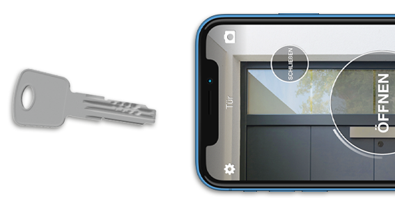 1Control DORY - Öffnung mit traditionellem Schlüssel