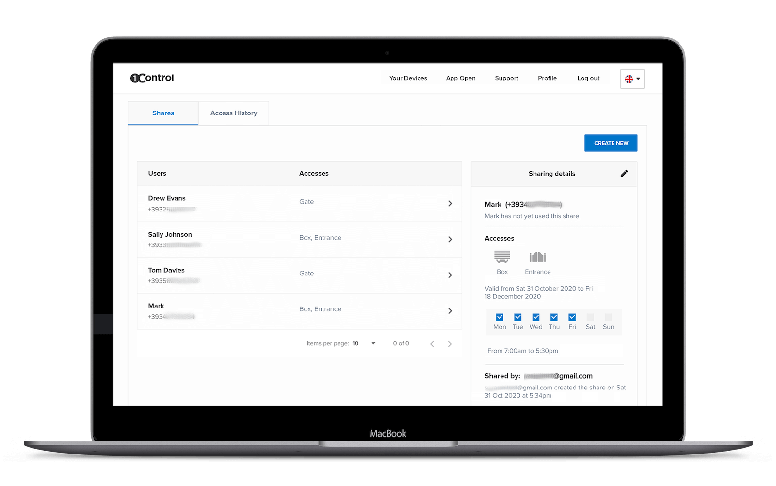Registro de accesos y monitorización en tiempo real con 1Control ACCESS